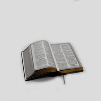 Bible reliée en cuir écologique de haute qualité, personnalisée et imprimée en offset, avec estampage à chaud doré