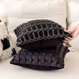 Hôtel de luxe europé<span class=keywords><strong>en</strong></span> Design célèbre nouveau canapé taie d'oreiller créatif noir blanc motif géométrique tissé oreiller décoratif - Product Image 3