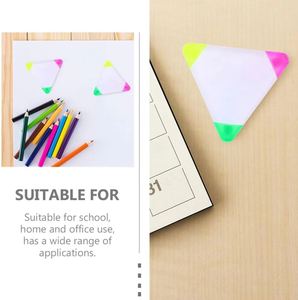 Stylo marqueur fluorescent triangulaire mini personnalisé avec logo pour la promotion publicitaire d'entreprise, cadeaux de papeterie en gros - Product Image 4
