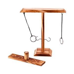 Jeu de lancer d'anneaux en bois fait main pour <span class=keywords><strong>2</strong></span> joueurs, jeu interactif rapide, jeu de lancer d'anneaux pour la maison, en plein air, pour les enfants, amusant pour les bébés - Product Image 1