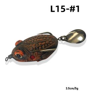 Haute qualité 10 pièces/sac 3.5cm 5g Topwater flottant bionique nager <span class=keywords><strong>Latex</strong></span> grenouille appât souple avec cuillère Spinner pour brochet poisson-chat - Product Image 3