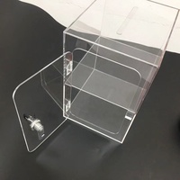 Boîte à donuts en acrylique transparent avec serrure et clé, Cube à porte avec charnière, boîte de démonstration en acrylique