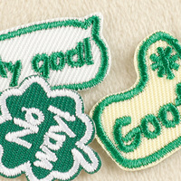 Patchs brodés en tissu Série Vert Frais, motif Grenouille et Arbre, style Wappen coréen, décor anglais tendance, DIY