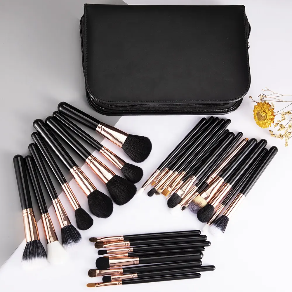 29pcs Luxo Pincéis de Maquiagem profissional Kit Completo Extravganza Cobre Coleção Kit Compo Escovas com Caso