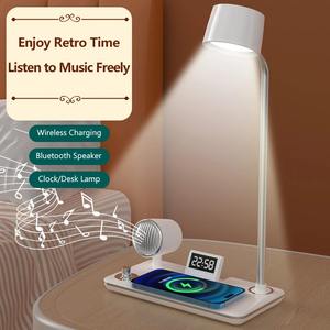 Lámpara de Mesa LED Inteligente con Carga Inalámbrica, Altavoz Bluetooth, Calendario Perpetuo de Escritorio, Lámpara de Protección Ocular, Luz Nocturna para Mesa de Noche - Product Image 2