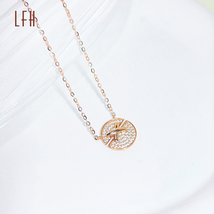 สร้อยคอจี้กลมคริสตัลพลอยเทียมสีโรสโกลด์18K สุดหรูสำหรับงานปาร์ตี้ - Product Image 5