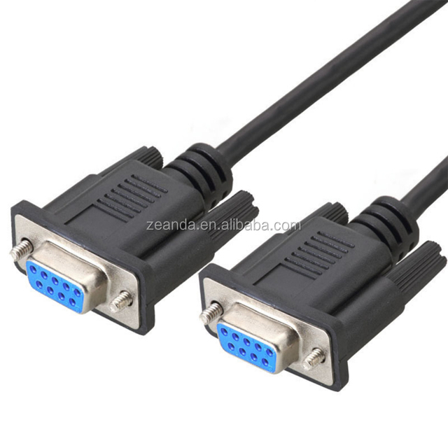 Customized RS232 Serial Cable DB9 9-Pin Male Female Locking Screw Flat Insulated PVC Copper Wire Cars USB Compatible