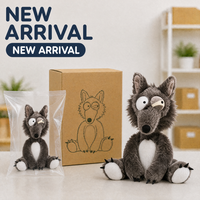 Peluche loup personnalisée en coton PP et polyester, brodée, tissu super doux, anti-stress, vente directe usine, OEM ODM