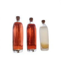 Bouteilles en verre cristallin transparent avec bouchon anti-fuite pour vin, jus, kombucha et boissons maison