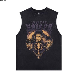 夏季2025男士复古无袖衬衫高品质软棉酸洗背心定制设计 - Product Image 5