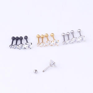 Pendientes de tuerca con diamantes de imitación para mujer/<span class=keywords><strong>hombre</strong></span>, cartílago del trago, piercing de lóbulo estándar, regalo de joyería - Product Image 6