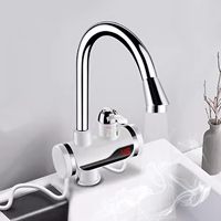 Robinet de cuisine en acier inoxydable à double poignée avec douchette latérale, mitigeur d'eau chaude/froide instantanée électrique, à poser sur comptoir, avec cartouche céramique