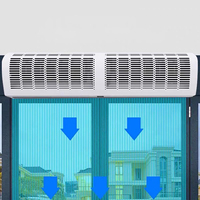Rideaux d'air frais intérieurs à flux croisé de 0,9 m à fort débit d'air, à fixation murale, pour hôpitaux et gymnases, design moderne