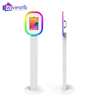 WIVIFOTO Coque de cabine photo ovale 12,9 pouces avec support et télécommande Wi-Fi, compatible iPad et idéale pour les événements