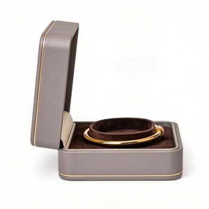 Modern Bracelet Box Luxury Custom Hinged PU Leather Jewelry Display Box Custom Bracelet Holder <b>Insert</b> Custom Logo Wholesale - Product Image 4