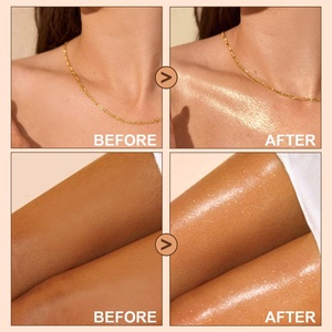 Yağlı Ciltler İçin Gül Altın Mika İçeren Geniş Spektrumlu Mineral Bitkisel Güneş Koruyucu Vücut Parlatıcı Krem SPF45 - Product Image 5