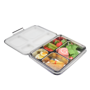 Lonchera de Acero Inoxidable de 4 Compartimentos, Nueva, para Niños Escolares, Lonchera Bento, <span class=keywords><strong>Bentobox</strong></span> - Product Image 3