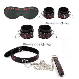 Set <span class=keywords><strong>de</strong></span> Bondage <span class=keywords><strong>de</strong></span> Cuero SM, Esposas, Collar <span class=keywords><strong>de</strong></span> Tracción con Decoración en Forma <span class=keywords><strong>de</strong></span> Corazón, Restricción para Adultos, Juguetes Sexuales para Entrenamiento <span class=keywords><strong>de</strong></span> Esclavos - Product Image 2