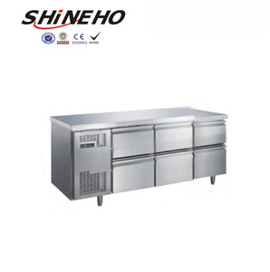 SHINEHO PROMO EXCEPTIONNELLE Réfrigérateur de travail en acier inoxydable de style américain <span class=keywords><strong>avec</strong></span> tiroirs - Product Image 5