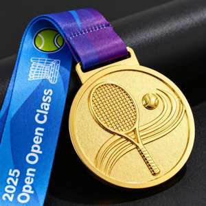 เหรียญสังกะสีอัลลอยชุบทองสำหรับนักเทนนิสรางวัลสโมสรกีฬาเหรียญสะสม - Product Image 2