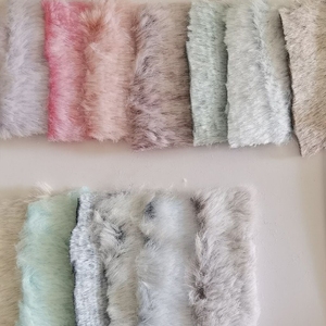Conejo de Angora de alta calidad, piel para adorno de ropa, piel de Animal falsa de felpa, pelo largo grabado, tela de piel de conejo falso/ - Product Image 6