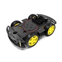 Kit de Voiture Intelligente 4x4, Châssis de Robot Intelligent avec Encodeur de Vitesse et Boîtier de Batterie, Kit Électronique DIY