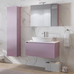 Kamalu <span class=keywords><strong>SP</strong></span>-<span class=keywords><strong>80B</strong></span> 80cm tường-treo phòng tắm Tủ với nhựa trắng Countertop phòng tắm hiện đại vanities - Product Image 3