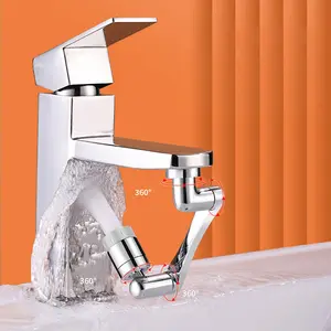 Keran Putar lengan robot, Stainless steel Universal 1080 keran Putar lengan robot, keran ekstensi Aerator, keran wastafel dapur, Mode aliran air