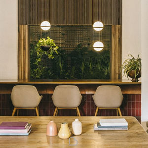 Lámpara de suspensión de <span class=keywords><strong>Palma</strong></span> con bola de cristal blanca, globo de lujo creativo y moderno, luz colgante para el hogar, oficina, restaurante, M-0206 - Product Image 2