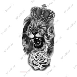 สติกเกอร์สักลายชั่วคราวลายสัตว์สุดเซ็กซี่ ลายสิงโต เสือ ดีไซน์สุดเท่ห์ สำหรับผู้ชาย - Product Image 2