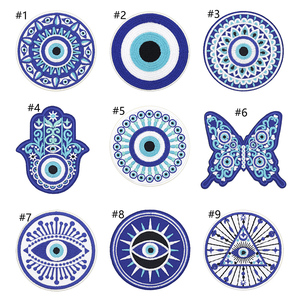 Atacado: Emblemas Bordados Termocolantes de Alta Qualidade com Olho Grego, Mão de Hamsá e Mandala para Jaquetas, Bolsas e Roupas - Product Image 2