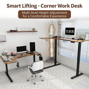 Bureau d'angle <span class=keywords><strong>en</strong></span> L réglable <span class=keywords><strong>en</strong></span> hauteur, table de travail assis-debout électrique avec crochet pour casque – Offre Spéciale - Product Image 2
