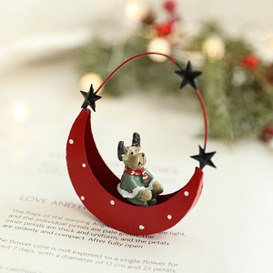 Pendentif arbre de noël suspendu ornements fer ornements de noël lune <span class=keywords><strong>bateau</strong></span> bonhomme de neige renne père noël arbre de noël pendentif - Product Image 3