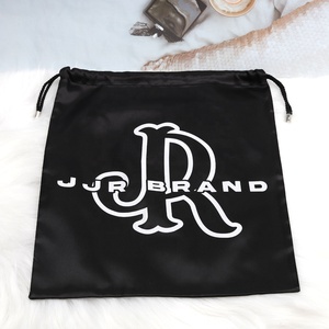 Pochette en satin noir doux avec cordon de serrage, personnalisable avec logo, pour chaussures, extensions capillaires, perruques, sous-vêtements, chapeaux et vêtements - Product Image 5