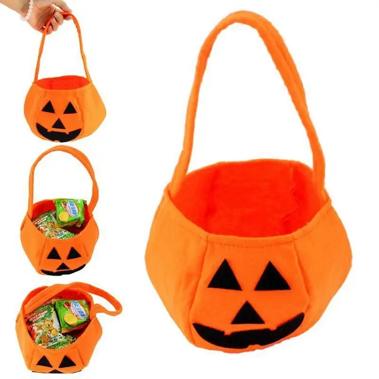 Bolsa de cubo de caramelo de calabaza de Halloween para fiesta personalizada para niños