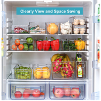 Boîte d'organisation de cuisine en plastique PET transparent organisateur de réfrigérateur empilable boîte de rangement de réfrigérateur pour boisson aux fruits et légumes