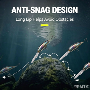 Señuelo de Pesca Duro Tipo Minnow con Labio Largo, Cebo Artificial de Buceo Profundo 9g 16g, Crankbait para Agua Dulce y Salada, para Lubina y Perca - Product Image 3
