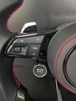 Volant en cuir perforé en fibre de carbone avec logo RS et bouton de démarrage rouge pour Audi A5/A7/Q5/Q3 - Amélioration personnalisée