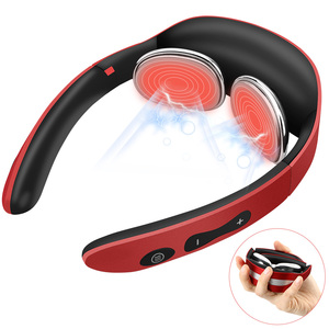 10 개의 저주파 맥박 가열 경추 마사지 6 모드 무선 4D 깊은 조직 지압 진동 스마트 목 마사지 - Product Image 4