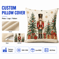 Housse de coussin en polyester motif camion de Noël, vente en gros, sans insert, pour canapé et lit, décoration de Noël