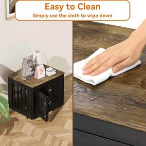 Ahşap Evcil Hayvan Kafesi Küçük ve Orta Boy Köpekler İçin Uygundur Rustik Ahşap İç Mekan Mobilyası Ev Dekorasyonu Köpek Kafesi Yan Sehpa - Product Image 6