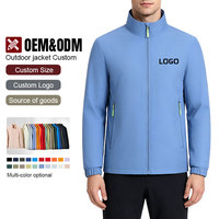 Vestes pour hommes personnalisées, veste imperméable à col montant, uniforme d'équipe, veste de randonnée en plein air respirante avec logo OEM