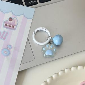 Pendentif clochette circulaire motif patte de chat pour sac à dos, porte-clés, cadeau pour meilleure amie, vente en gros - Product Image 2