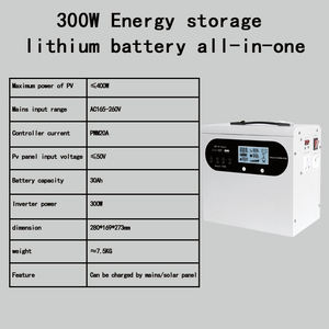 Sistema de Almacenamiento de Energía Solar Portátil de 110V/220V 12V 300W con Batería de Litio Ferrofosfato de 30Ah, Certificado CE ROHS, 6000 Ciclos de Vida Útil, para el Hogar - Product Image 3
