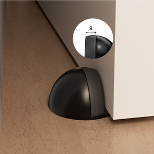 Tope de puerta negro empotrado en el suelo, bloqueador de corrientes de aire para dormitorio y baño - Product Image 1