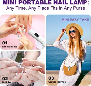 Quick Dry 360 Degree <b>Rotating</b> Magnetic Suction Detachable Portable Handheld Desk <b>Stand</b> Mini Uv Led Nail Lamp Nail Polish Dryer - Product Image 4