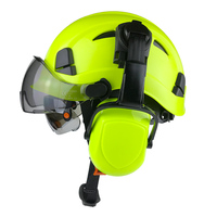 ANT5PPE Tipo I Clase C ANSI EN397 Construcción verde Casco duro ABS Casco de seguridad con orejeras de doble visera