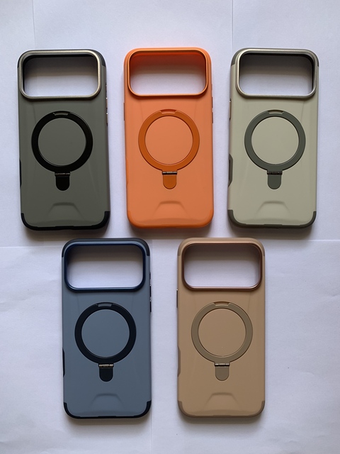 Factory Custom Hot-Selling Magnetic Skin Stand Metal Lens Frame TPU+PC Shockproof Phone Case for iPhone 18 17 16 15 Pro Max