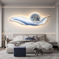 Horloge décorative moderne de luxe en toile avec éclairage LED, décoration murale pour canapé, cadre en alliage d'aluminium