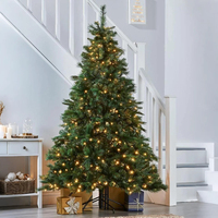 Sapin de Noël Artificiel Haut de Gamme Personnalisé en PVC, PE, PET Mixte, Vert Pin, avec Éclairage LED – Décorations de Fêtes pour la Maison